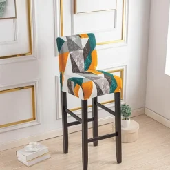 Stretch Bar Stool Cover Pub Counter Stool Chair Slipcover for Dining Room Cafe Furniture Seat Cover Stretch Protectors Non Slip with Elastic Bottom
