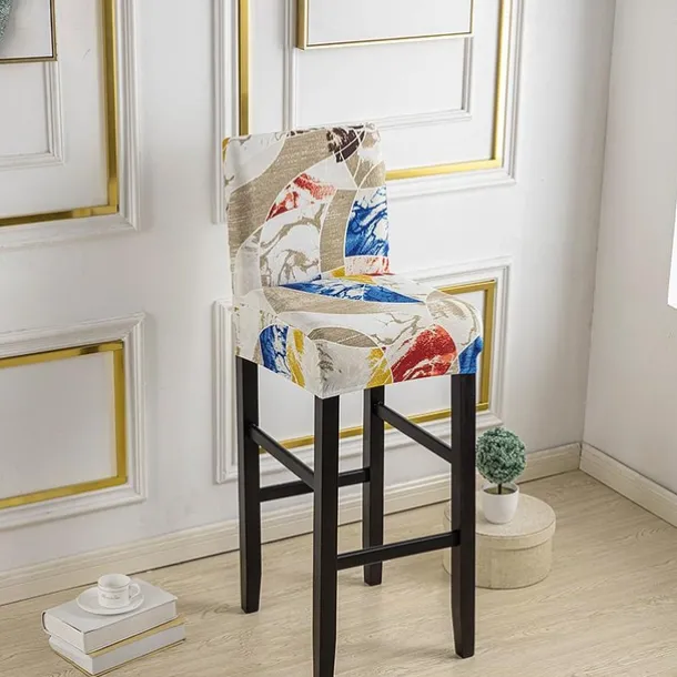 Stretch Bar Stool Cover Pub Counter Stool Chair Slipcover for Dining Room Cafe Furniture Seat Cover Stretch Protectors Non Slip with Elastic Bottom