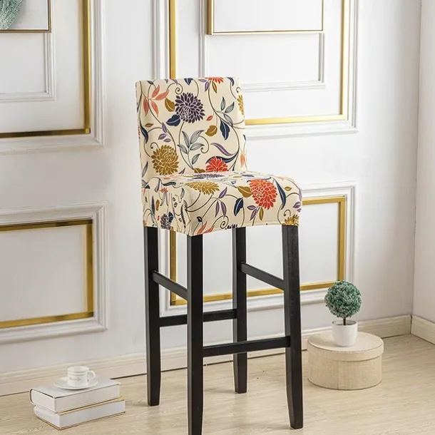 Stretch Bar Stool Cover Pub Counter Stool Chair Slipcover for Dining Room Cafe Furniture Seat Cover Stretch Protectors Non Slip with Elastic Bottom