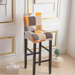 Stretch Bar Stool Cover Pub Counter Stool Chair Slipcover for Dining Room Cafe Furniture Seat Cover Stretch Protectors Non Slip with Elastic Bottom
