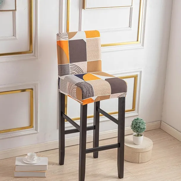 Stretch Bar Stool Cover Pub Counter Stool Chair Slipcover for Dining Room Cafe Furniture Seat Cover Stretch Protectors Non Slip with Elastic Bottom