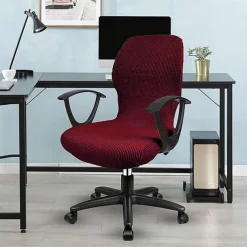 Stretch Computer Office Chair Cover Universal Washable Removable Spandex Rotating Chair Slipcovers Anti-dust Soft Desk Chair Seat Protector for Dogs Cats Pets