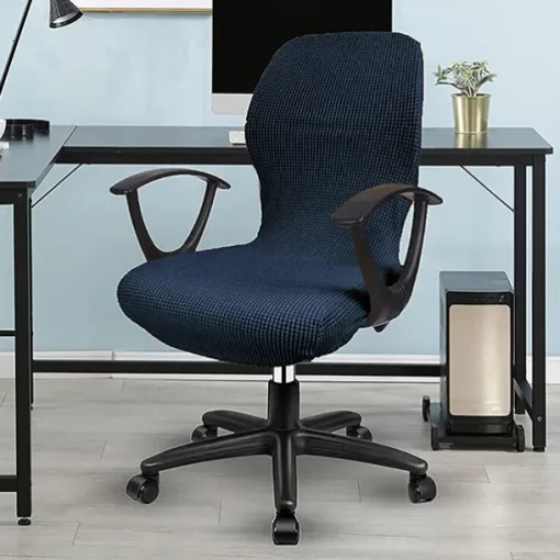 Stretch Computer Office Chair Cover Universal Washable Removable Spandex Rotating Chair Slipcovers Anti-dust Soft Desk Chair Seat Protector for Dogs Cats Pets