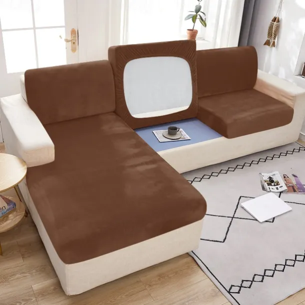 Stretch Couch Covers Sofa Seat Burgundy Cushion Cover Velvet For Dogs Pet, Magic Sofa Cover Sectional Sofa Slipcover for Love Seat, L Shaped, 3 Seater, Washable Protector