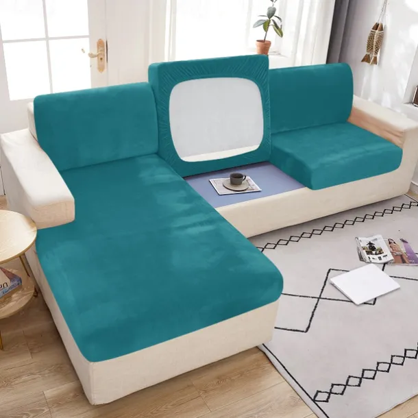 Stretch Couch Covers Sofa Seat Burgundy Cushion Cover Velvet For Dogs Pet, Magic Sofa Cover Sectional Sofa Slipcover for Love Seat, L Shaped, 3 Seater, Washable Protector