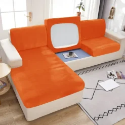 Stretch Couch Covers Sofa Seat Burgundy Cushion Cover Velvet For Dogs Pet, Magic Sofa Cover Sectional Sofa Slipcover for Love Seat, L Shaped, 3 Seater, Washable Protector