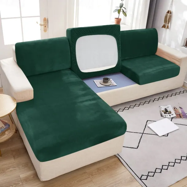 Stretch Couch Covers Sofa Seat Burgundy Cushion Cover Velvet For Dogs Pet, Magic Sofa Cover Sectional Sofa Slipcover for Love Seat, L Shaped, 3 Seater, Washable Protector