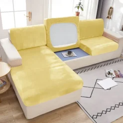 Stretch Couch Covers Sofa Seat Burgundy Cushion Cover Velvet For Dogs Pet, Magic Sofa Cover Sectional Sofa Slipcover for Love Seat, L Shaped, 3 Seater, Washable Protector