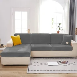 Stretch Couch Covers Sofa Seat Burgundy Cushion Cover Velvet For Dogs Pet, Magic Sofa Cover Sectional Sofa Slipcover for Love Seat, L Shaped, 3 Seater, Washable Protector