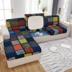Stretch Couch Cushion Cover Cushion Slipcover for Chair Cushion Furniture Protector Seat Cushion Sofa Cover with Elastic Bottom Washable