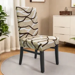 Stretch Floral Dining Chair Cover Elastic High Back Dining Chair Cover Slipcovers for Dining Chairs with Floral Pattern Easy to Fit and Remove Protects Against Spills and Stains Machine Washable