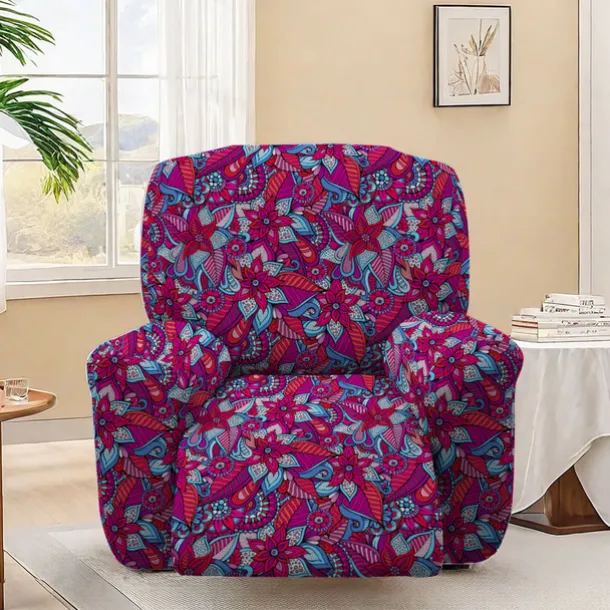 Stretch Floral Recliner Covers Premium Fabric Slipcover with Elastic Design for a Perfect Fit and Stylish Protection of Your Furniture