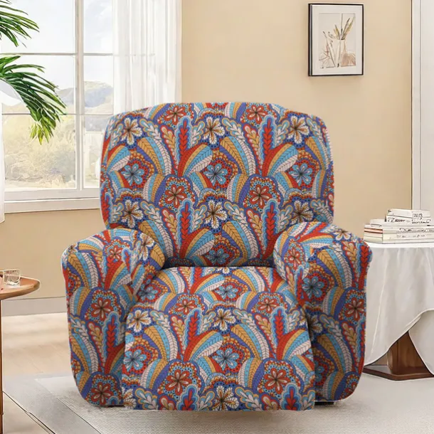 Stretch Floral Recliner Covers Premium Fabric Slipcover with Elastic Design for a Perfect Fit and Stylish Protection of Your Furniture