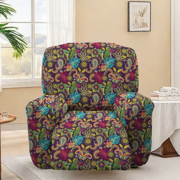 Stretch Floral Recliner Covers Premium Fabric Slipcover with Elastic Design for a Perfect Fit and Stylish Protection of Your Furniture