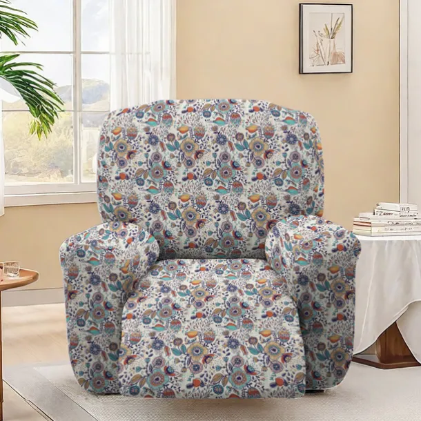 Stretch Floral Recliner Covers Premium Fabric Slipcover with Elastic Design for a Perfect Fit and Stylish Protection of Your Furniture