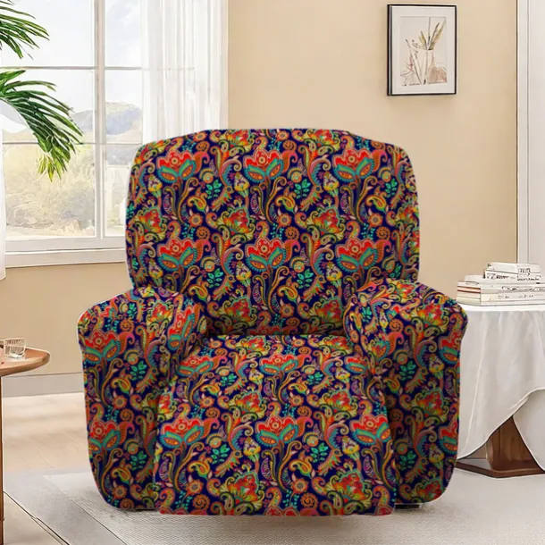 Stretch Floral Recliner Covers Premium Fabric Slipcover with Elastic Design for a Perfect Fit and Stylish Protection of Your Furniture