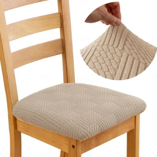 Stretch Jacquard Dining Chair Seat Covers Removable and Washable Elastic Slipcovers Perfect for Protecting Upholstered Dining Chair Cushions Adds Comfort and Style to Your Dining Room Decor