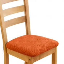 Stretch Jacquard Dining Chair Seat Covers Removable and Washable Elastic Slipcovers Perfect for Protecting Upholstered Dining Chair Cushions Adds Comfort and Style to Your Dining Room Decor