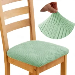 Stretch Jacquard Dining Chair Seat Covers Removable and Washable Elastic Slipcovers Perfect for Protecting Upholstered Dining Chair Cushions Adds Comfort and Style to Your Dining Room Decor
