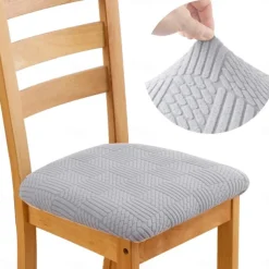 Stretch Jacquard Dining Chair Seat Covers Removable and Washable Elastic Slipcovers Perfect for Protecting Upholstered Dining Chair Cushions Adds Comfort and Style to Your Dining Room Decor