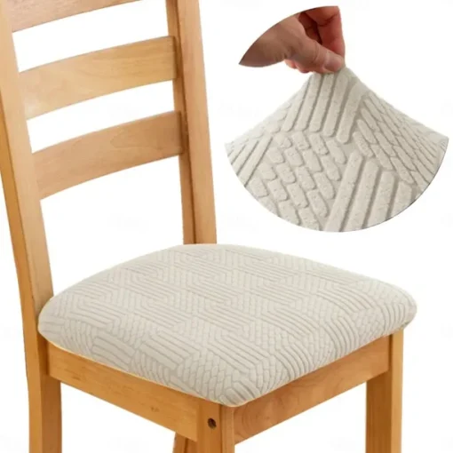 Stretch Jacquard Dining Chair Seat Covers Removable and Washable Elastic Slipcovers Perfect for Protecting Upholstered Dining Chair Cushions Adds Comfort and Style to Your Dining Room Decor
