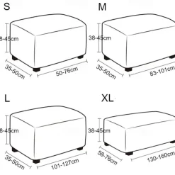 Stretch Ottoman Cover Square Ottoman Slipcovers Rectangular Foldable Storage Stool Cover Bench Cover Furniture Protector Soft Slipcover with Elastic Bottom