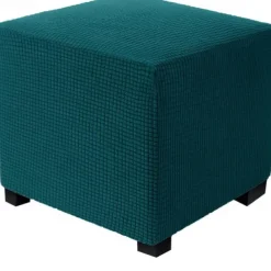Stretch Ottoman Cover Square Ottoman Slipcovers Rectangular Foldable Storage Stool Cover Bench Cover Furniture Protector Soft Slipcover with Elastic Bottom