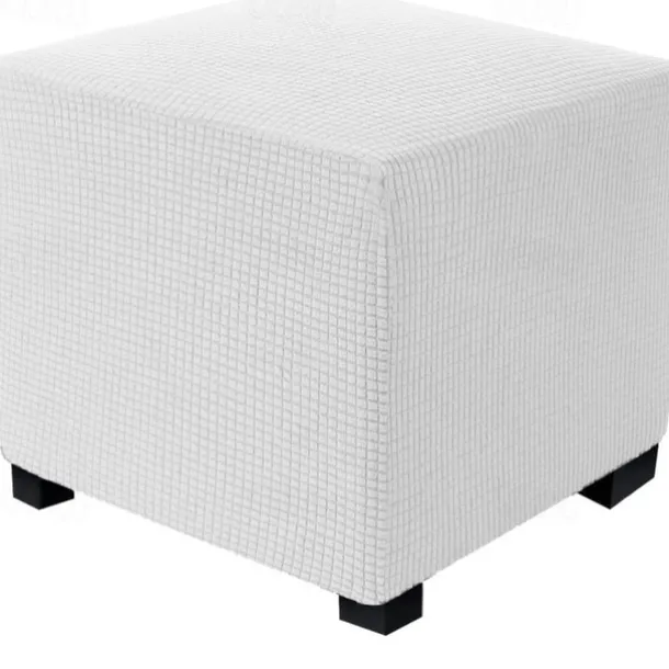 Stretch Ottoman Cover Square Ottoman Slipcovers Rectangular Foldable Storage Stool Cover Bench Cover Furniture Protector Soft Slipcover with Elastic Bottom