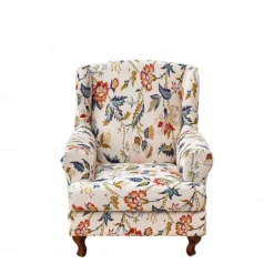 Stretch Printed Wingback Chair Cover Durable and Elastic Slipcover with Stylish Print Design Perfect for Protecting and Refreshing Your Wingback Chair Ideal for Home Decor