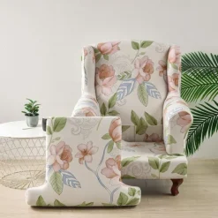 Stretch Printed Wingback Chair Cover Durable and Elastic Slipcover with Stylish Print Design Perfect for Protecting and Refreshing Your Wingback Chair Ideal for Home Decor