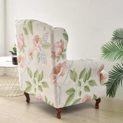 Stretch Printed Wingback Chair Cover Durable and Elastic Slipcover with Stylish Print Design Perfect for Protecting and Refreshing Your Wingback Chair Ideal for Home Decor