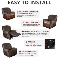 Stretch Recliner Cover Recliner Covers 1 Seater Armchair Couch Slipcover with Side Pocket, Anti-cat Scratch Furniture Protector for Kids, Pets, Dogs, Cats