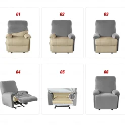Stretch Recliner Cover Recliner Covers 1 Seater Armchair Couch Slipcover with Side Pocket, Anti-cat Scratch Furniture Protector for Kids, Pets, Dogs, Cats