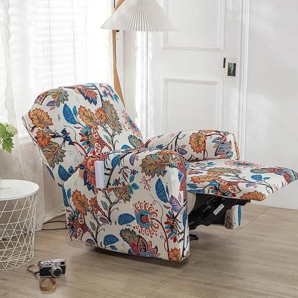 Stretch Recliner Cover Recliner Covers 1 Seater Armchair Couch Slipcover with Elastic Loop, Anti-cat Scratch Furniture Protector for Kids, Pets, Dogs, Cats