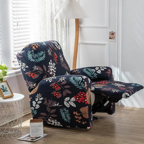 Stretch Recliner Cover Recliner Covers 1 Seater Armchair Couch Slipcover with Elastic Loop, Anti-cat Scratch Furniture Protector for Kids, Pets, Dogs, Cats