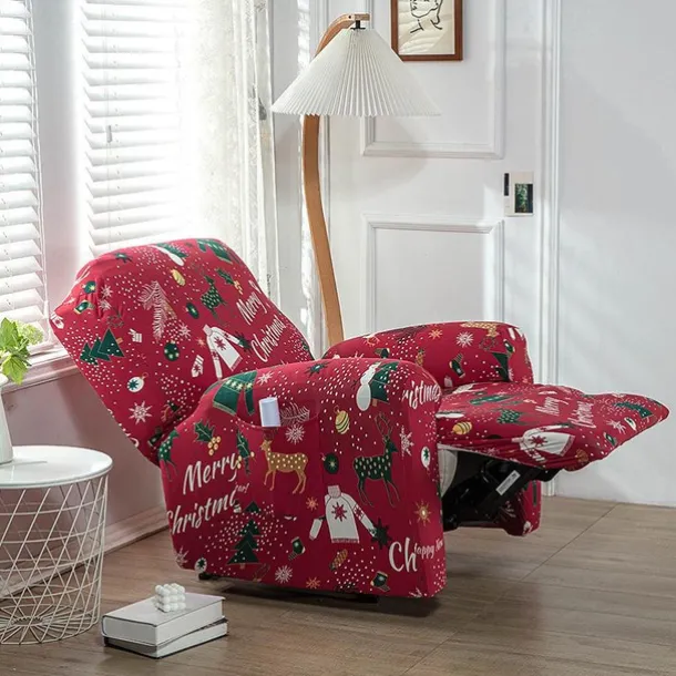 Stretch Recliner Cover Recliner Covers 1 Seater Armchair Couch Slipcover with Elastic Loop, Anti-cat Scratch Furniture Protector for Kids, Pets, Dogs, Cats