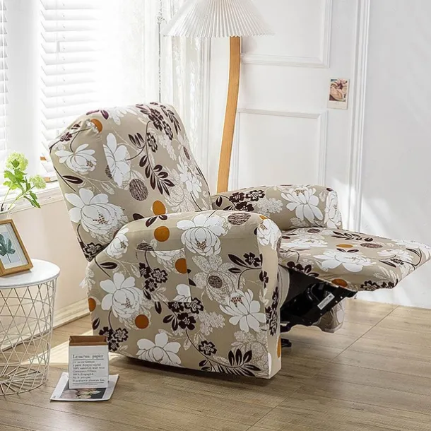 Stretch Recliner Cover Recliner Covers 1 Seater Armchair Couch Slipcover with Elastic Loop, Anti-cat Scratch Furniture Protector for Kids, Pets, Dogs, Cats