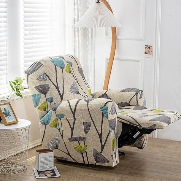 Stretch Recliner Cover Recliner Covers 1 Seater Armchair Couch Slipcover with Elastic Loop, Anti-cat Scratch Furniture Protector for Kids, Pets, Dogs, Cats