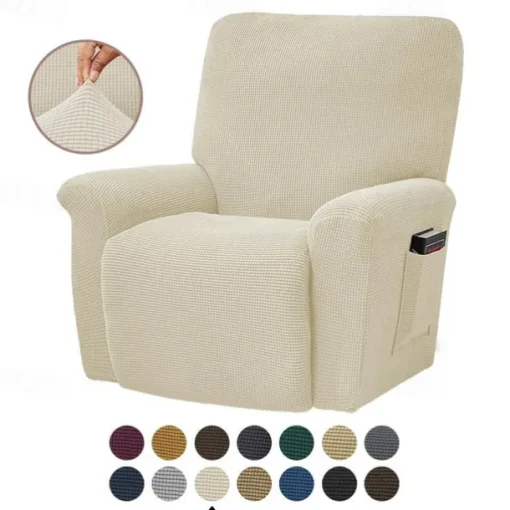 Stretch Recliner Covers Elastic Sofa Slipcover, Sofa Protector with Elastic Loop for Kids, Pets, Dogs, Cats