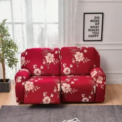 Stretch Reclining Couch Covers 2 Seater Loveseat Reclining Sofa Cover Couch Slipcover with Elastic Loop, Anti-cat Scratch Furniture Protector for Kids, Pets, Dogs, Cats