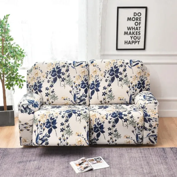 Stretch Reclining Couch Covers 2 Seater Loveseat Reclining Sofa Cover Couch Slipcover with Elastic Loop, Anti-cat Scratch Furniture Protector for Kids, Pets, Dogs, Cats