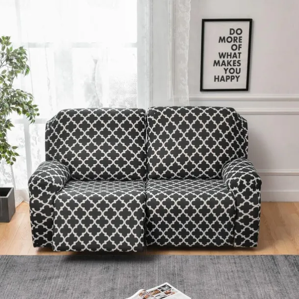 Stretch Reclining Couch Covers 2 Seater Loveseat Reclining Sofa Cover Couch Slipcover with Elastic Loop, Anti-cat Scratch Furniture Protector for Kids, Pets, Dogs, Cats