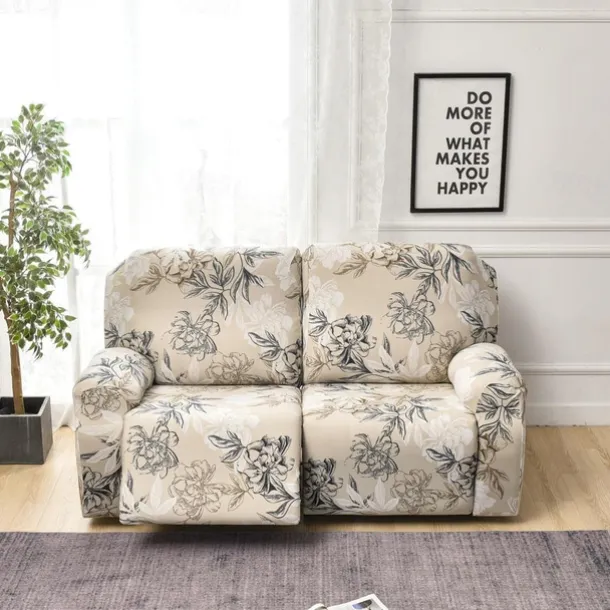 Stretch Reclining Couch Covers 2 Seater Loveseat Reclining Sofa Cover Couch Slipcover with Elastic Loop, Anti-cat Scratch Furniture Protector for Kids, Pets, Dogs, Cats