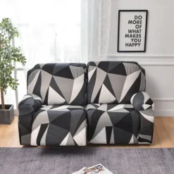 Stretch Reclining Couch Covers 2 Seater Loveseat Reclining Sofa Cover Couch Slipcover with Elastic Loop, Anti-cat Scratch Furniture Protector for Kids, Pets, Dogs, Cats