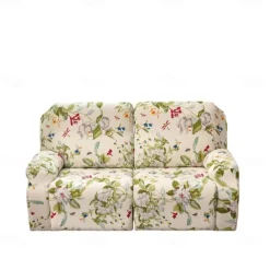 Stretch Reclining Couch Covers 2 Seater Loveseat Reclining Sofa Cover Couch Slipcover with Elastic Loop, Anti-cat Scratch Furniture Protector for Kids, Pets, Dogs, Cats