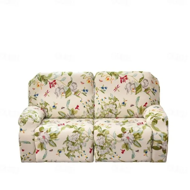 Stretch Reclining Couch Covers 2 Seater Loveseat Reclining Sofa Cover Couch Slipcover with Elastic Loop, Anti-cat Scratch Furniture Protector for Kids, Pets, Dogs, Cats