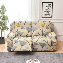 Stretch Reclining Couch Covers 2 Seater Loveseat Reclining Sofa Cover Couch Slipcover with Elastic Loop, Anti-cat Scratch Furniture Protector for Kids, Pets, Dogs, Cats