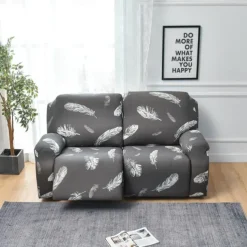 Stretch Reclining Couch Covers 2 Seater Loveseat Reclining Sofa Cover Couch Slipcover with Elastic Loop, Anti-cat Scratch Furniture Protector for Kids, Pets, Dogs, Cats