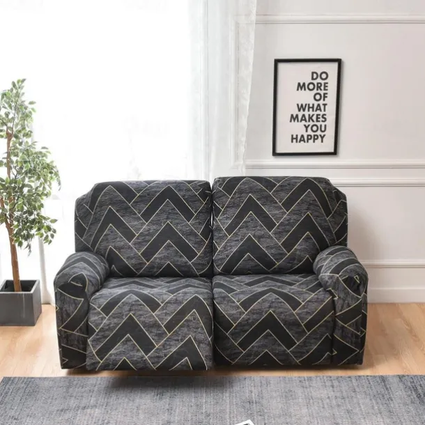 Stretch Reclining Couch Covers 2 Seater Loveseat Reclining Sofa Cover Couch Slipcover with Elastic Loop, Anti-cat Scratch Furniture Protector for Kids, Pets, Dogs, Cats