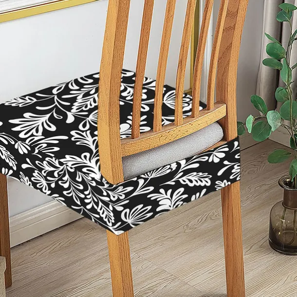 Stretch Seat Covers for Dining Room High Back Dining Chair Cover Floral Printed Soft Removable Washable Seat Covers for Dining Chairs, Dining Room Seat Cover Protector